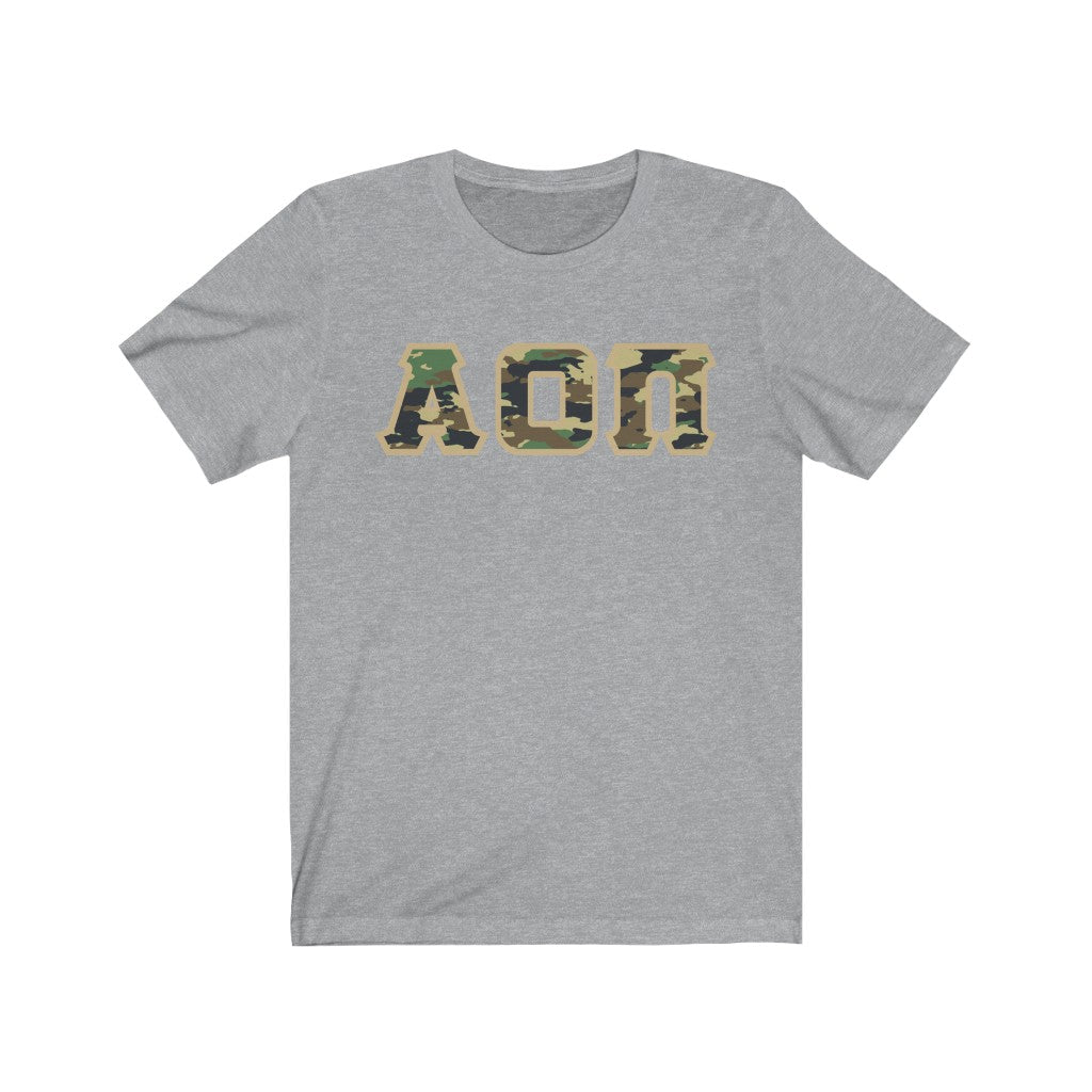 AOII Printed Letters | Camouflage T-Shirt