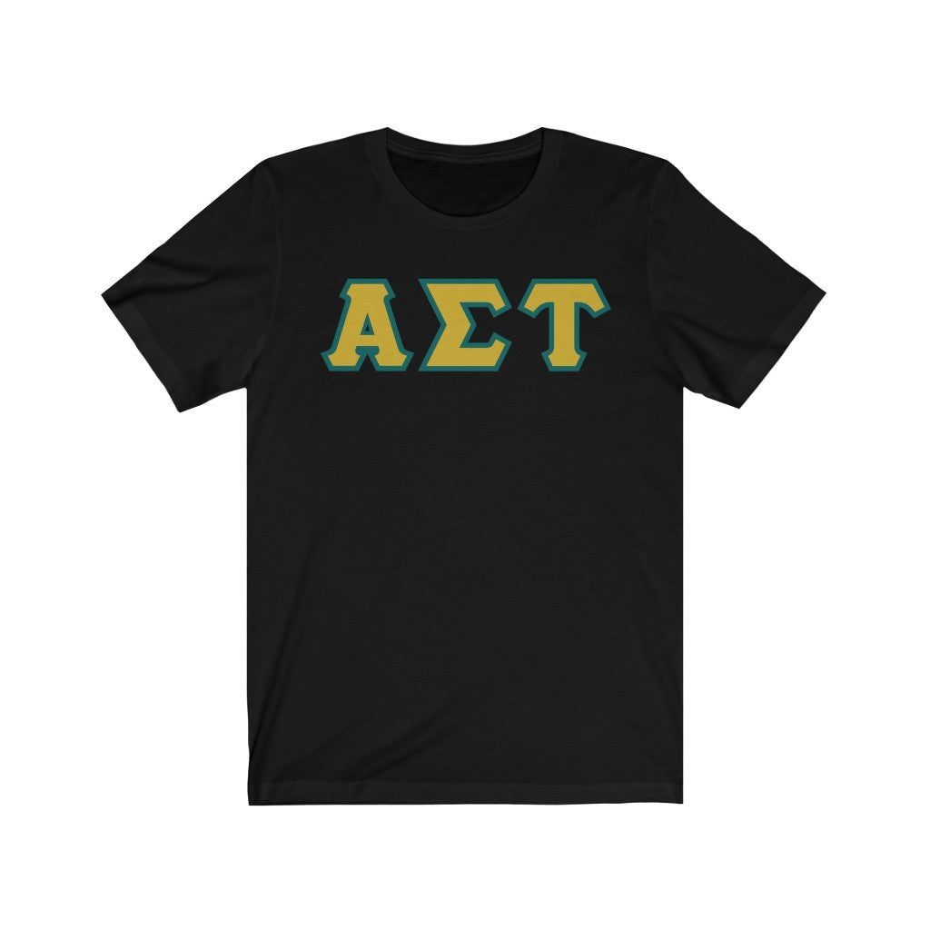 AST Printed Letters | Gold with Emerald Border T-Shirt