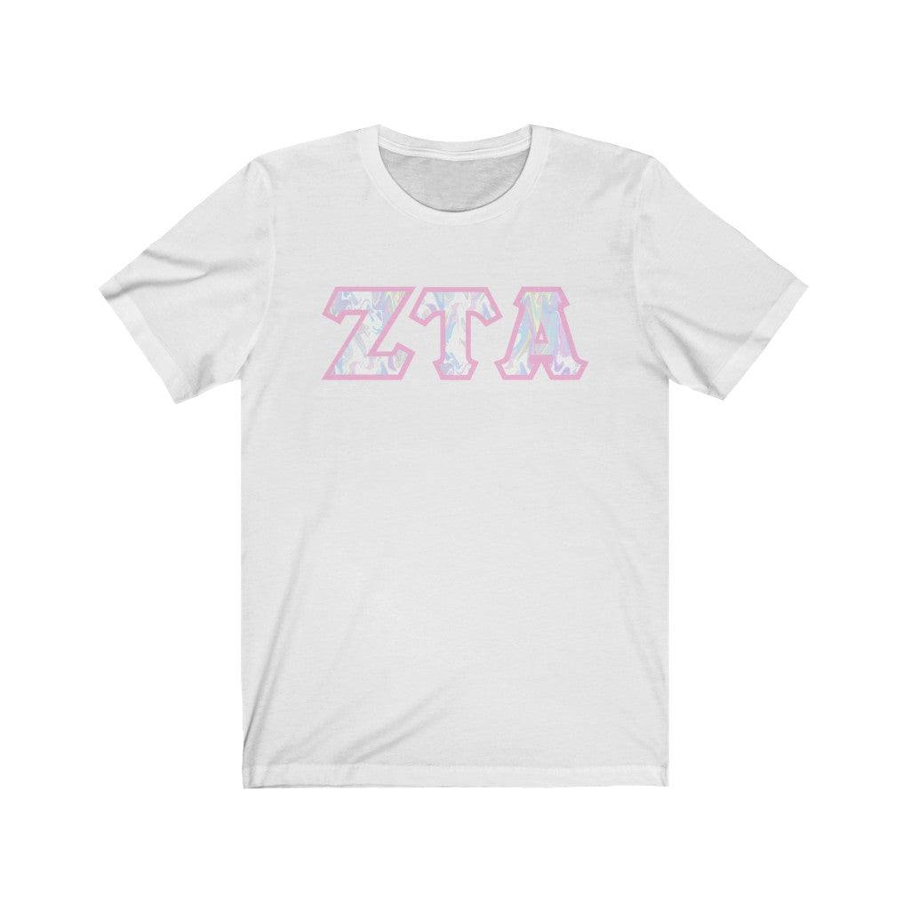 Zeta Tau Alpha Printed Letters | Pastel Tie-Dye T-Shirt