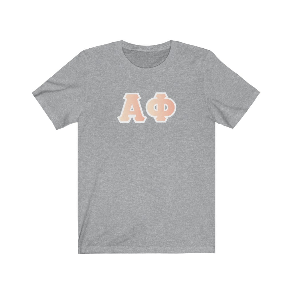 Alpha Phi Printed Letters | Peach Sunrise T-Shirt