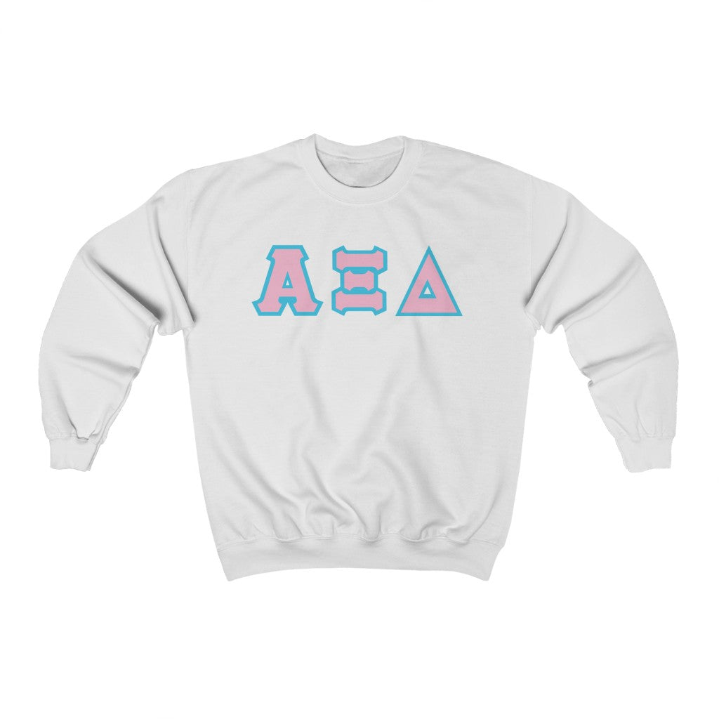 AXiD Printed Letters | Pink with Cyan Border Crewneck
