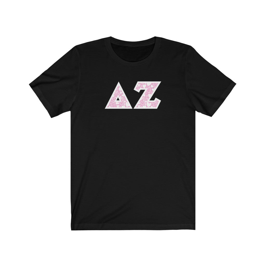 Delta Zeta Printed Letters | Chalky Hearts T-Shirt