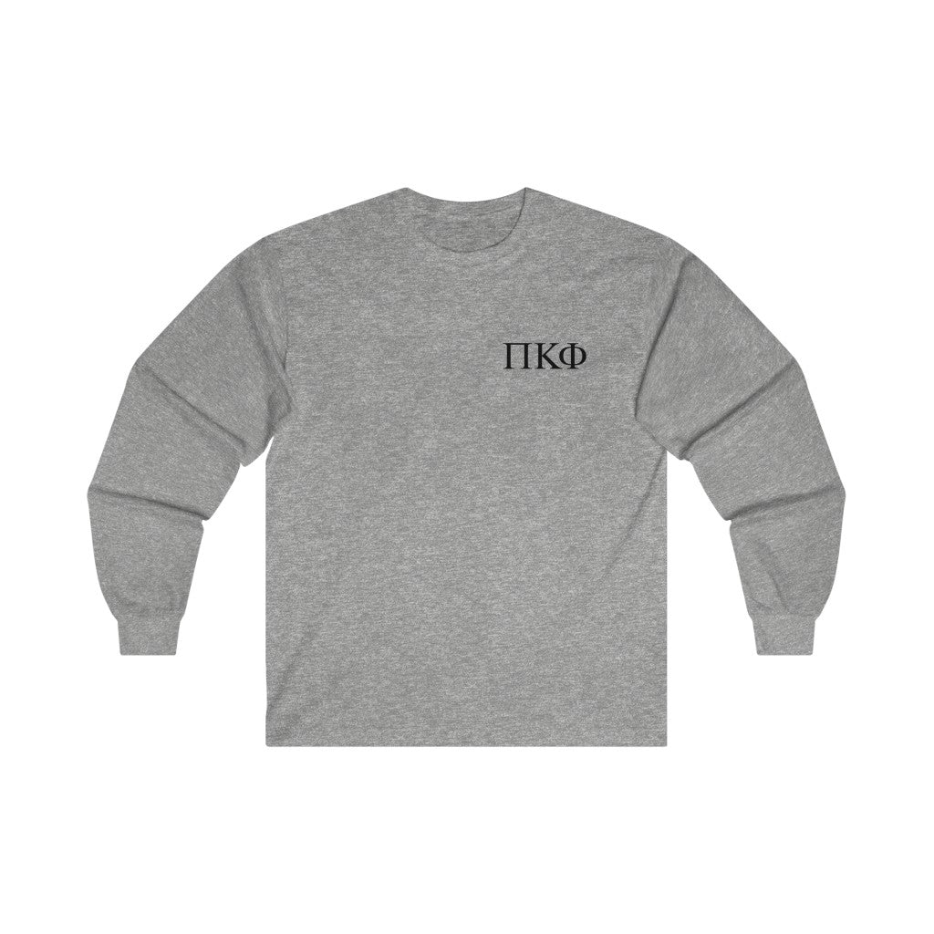 Pi Kappa Phi Graphic Long Sleeve T-Shirt | Black Greek Letter LC