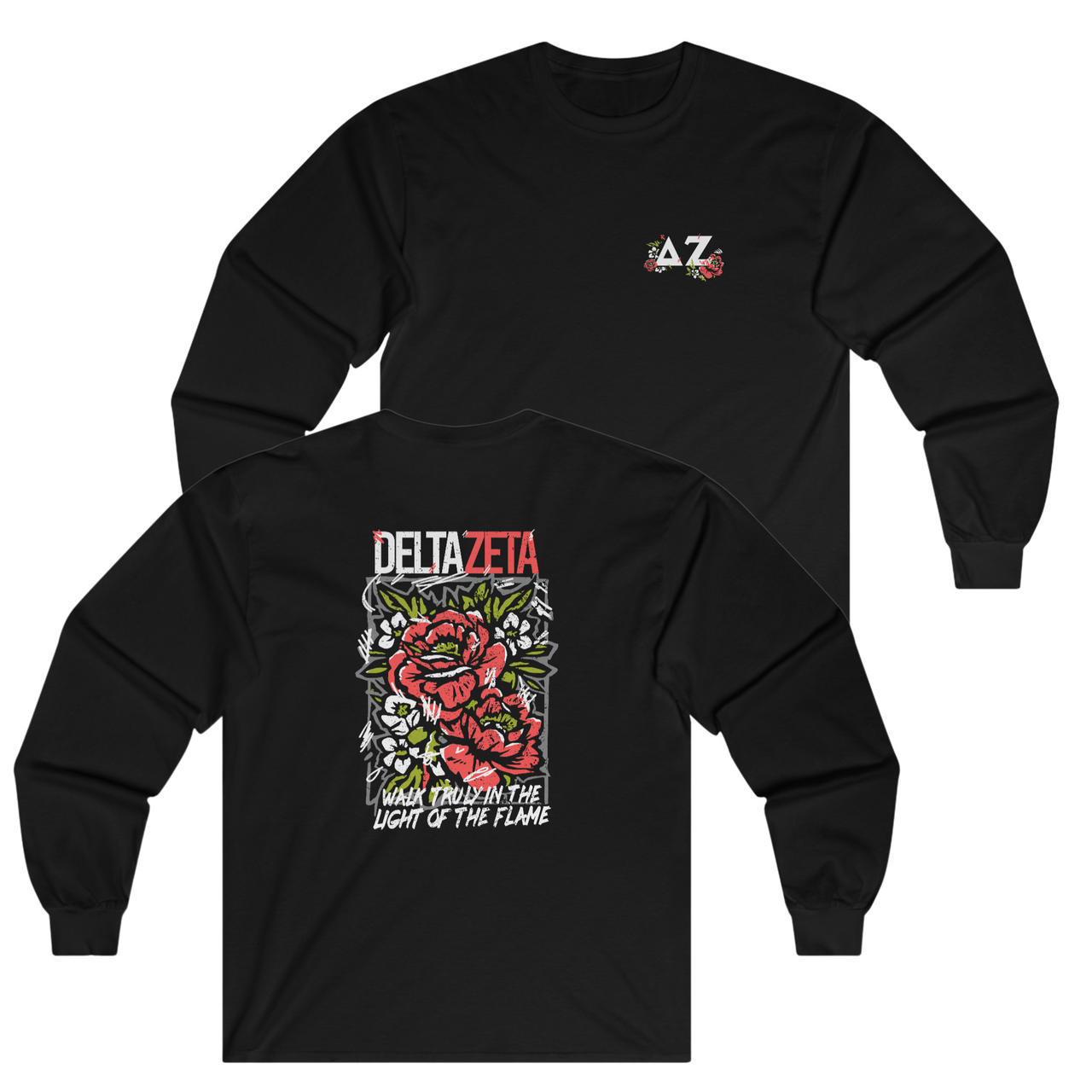 Delta Zeta Graphic Long Sleeve | Grunge Roses