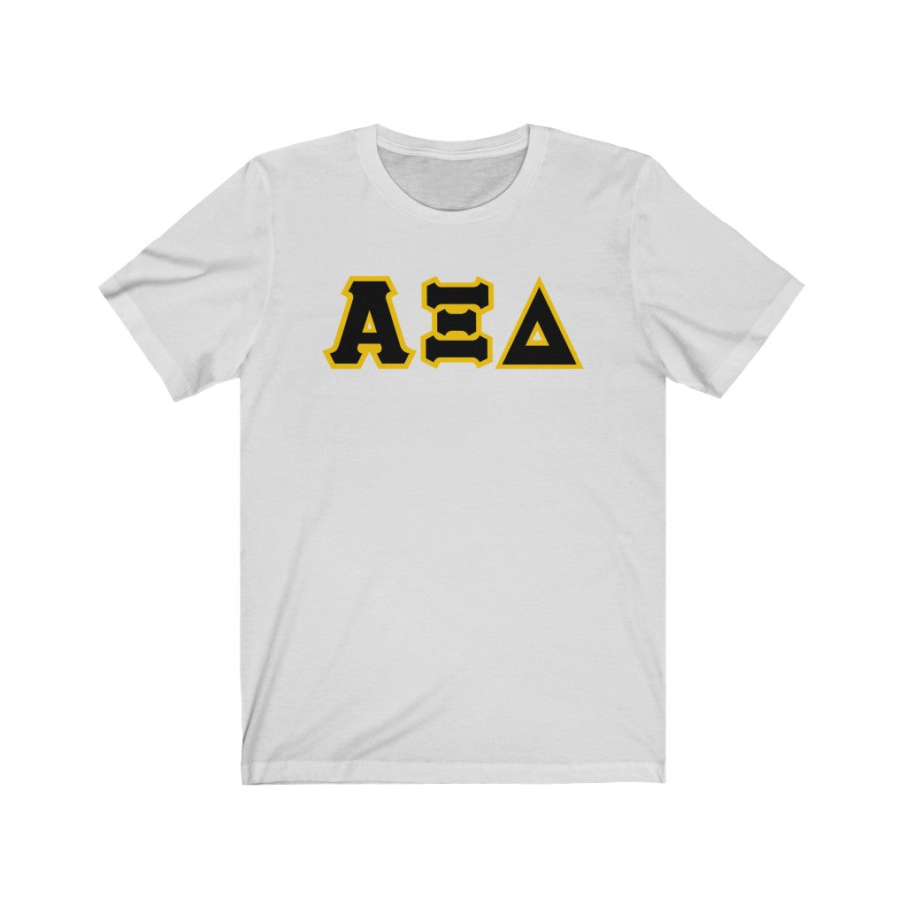 AXiD Print Letters | Black with Quill Gold Border T-Shirt