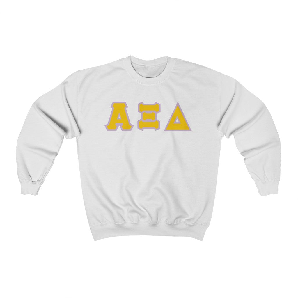 AXiD Printed Letters | Gold with Lavender Border Crewneck