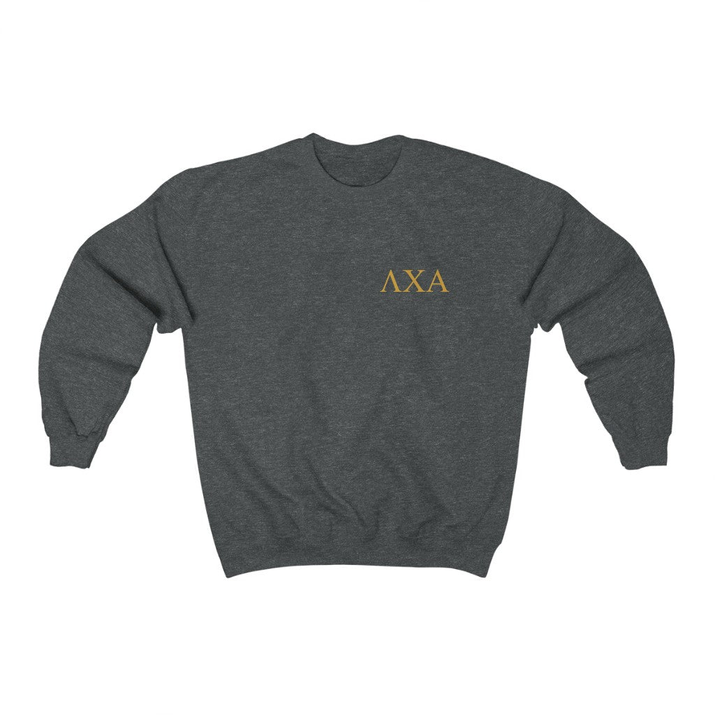 Lambda Chi Alpha Graphic Crewneck Sweatshirt | Gold Letters LC