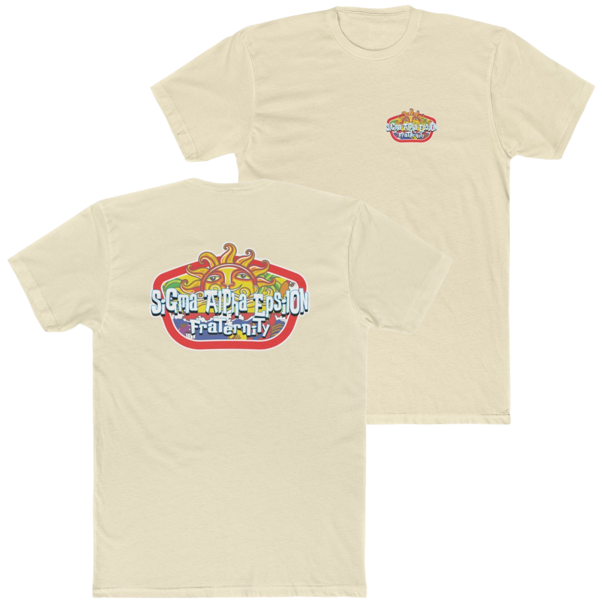 Sand Sigma Alpha Epsilon Graphic T-Shirt | Summer Sol | Sigma Alpha Epsilon Clothing and Merchandise