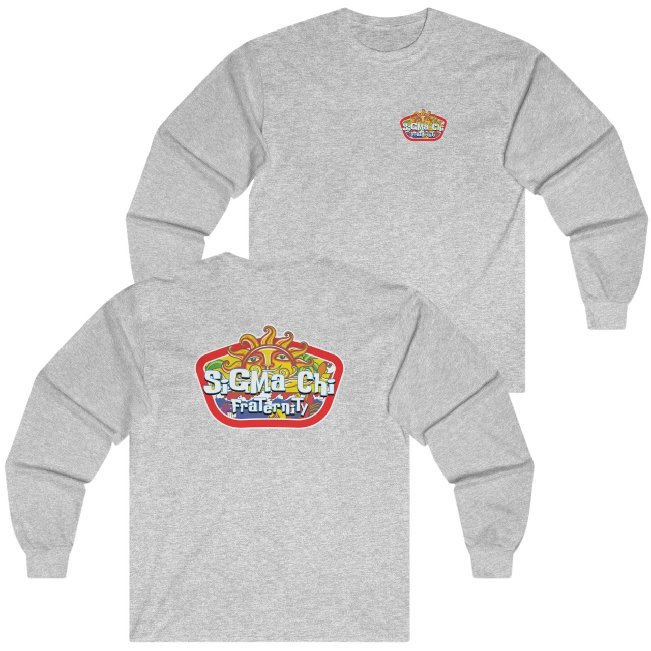 Grey Sigma Chi Graphic Long Sleeve | Summer Sol | Sigma Chi Fraternity Merch House