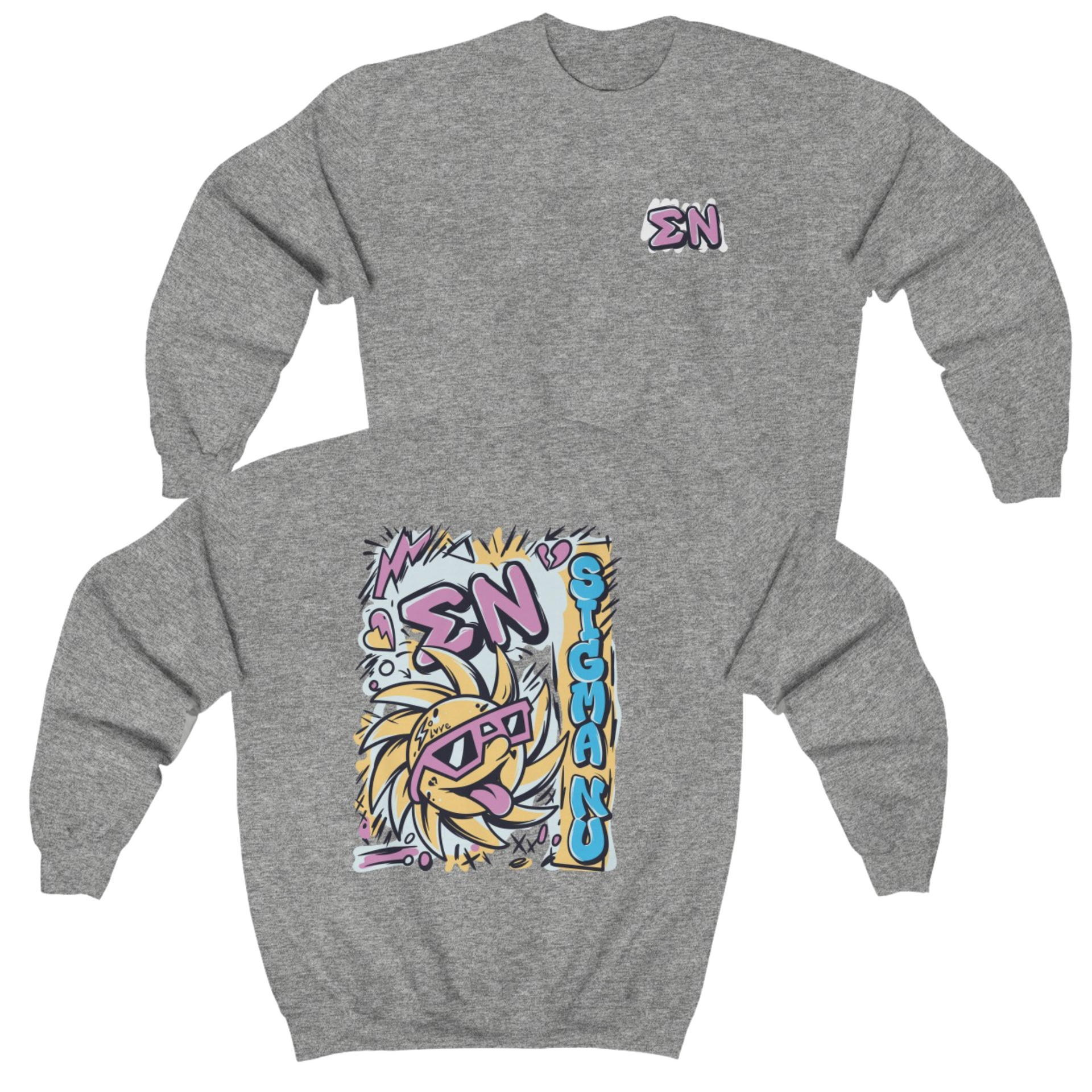 Grey Sigma Nu Graphic Crewneck Sweatshirt | Fun in the Sun | Sigma Nu Clothing, Apparel and Merchandise