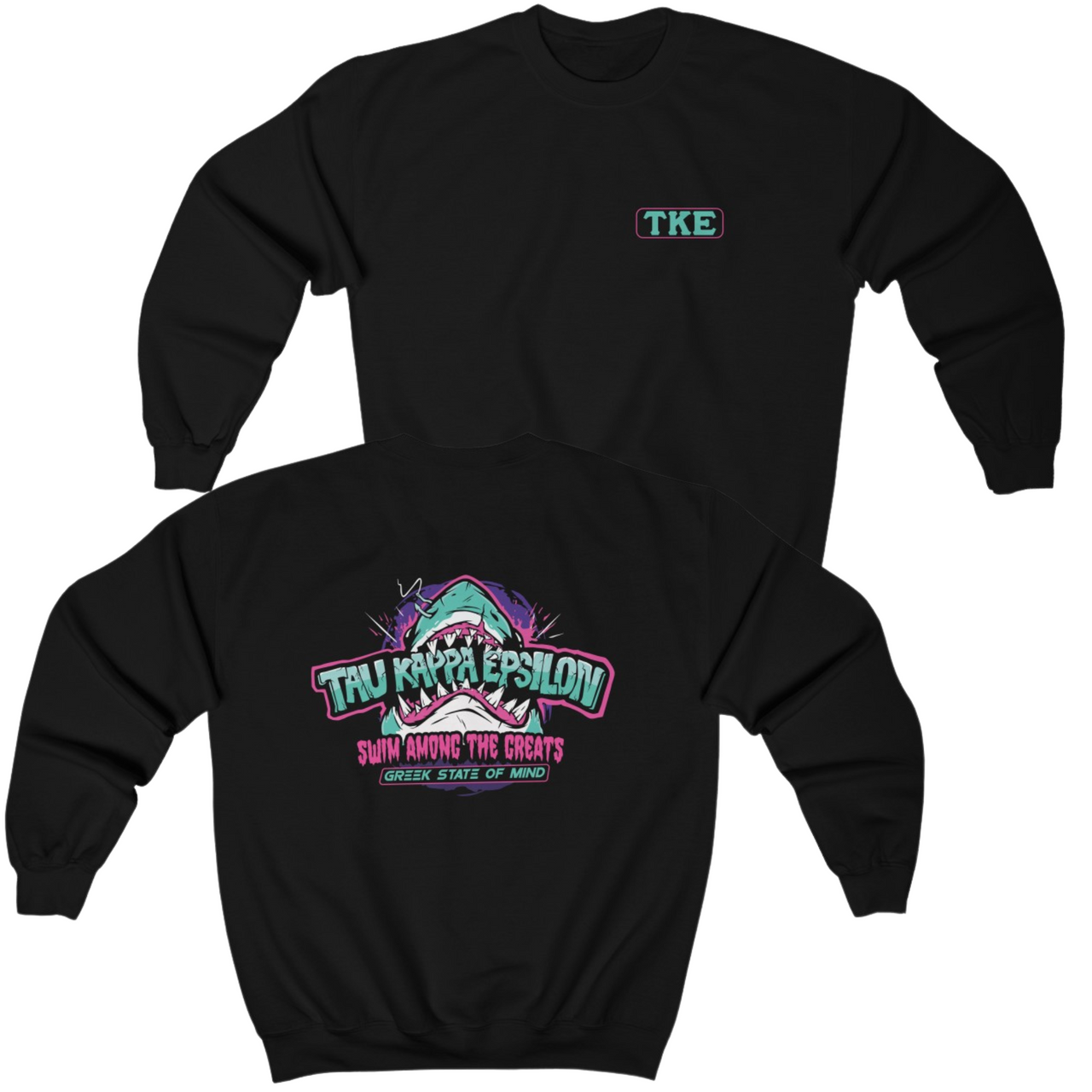 Black Tau Kappa Epsilon Graphic Crewneck Sweatshirt | The Deep End | Tau Kappa Epsilon Fraternity 