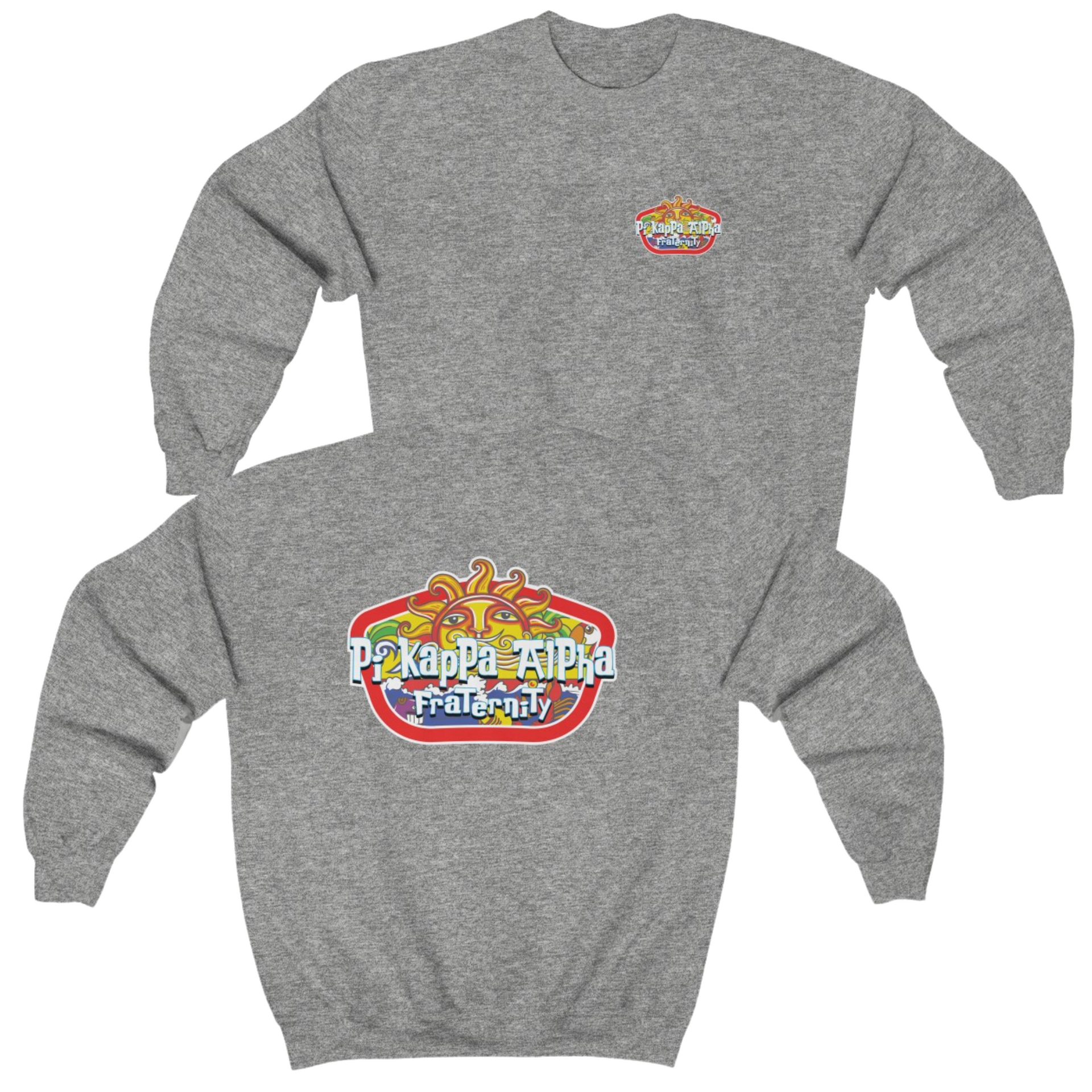 Grey Pi Kappa Alpha Graphic Crewneck Sweatshirt | Summer Sol | Pi kappa alpha fraternity shirt 