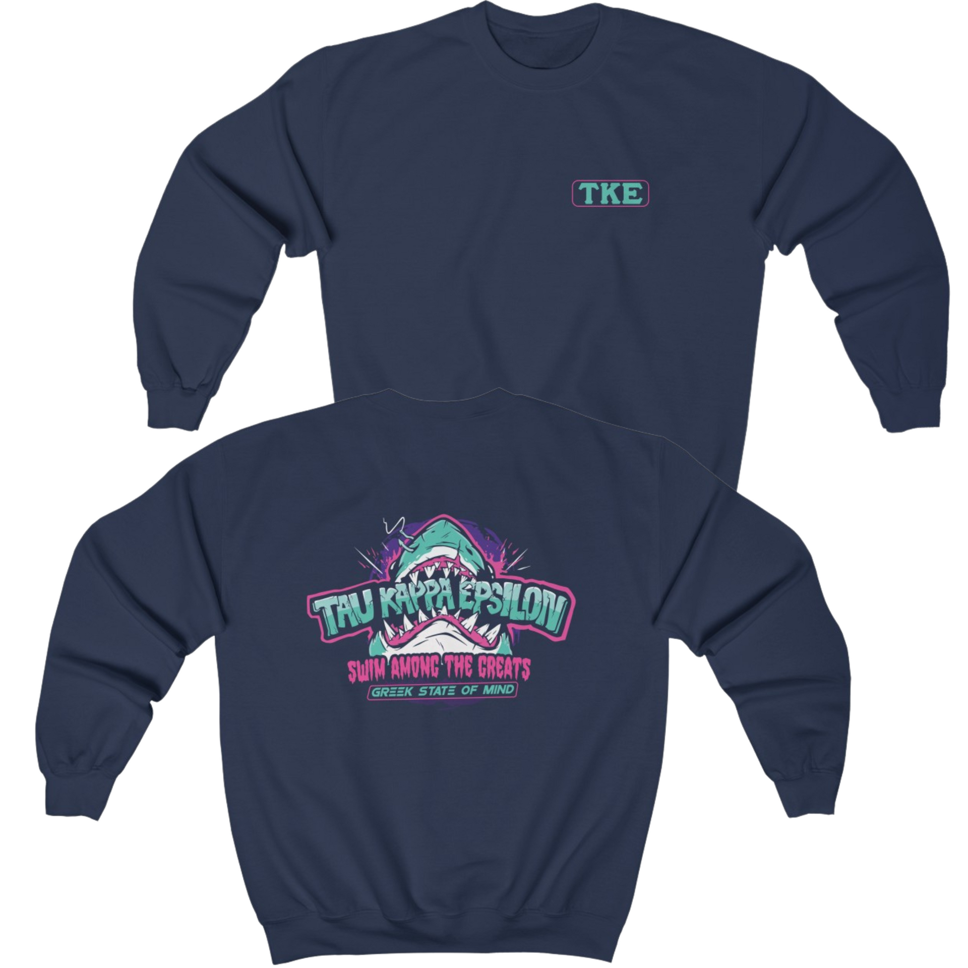 Navy Tau Kappa Epsilon Graphic Crewneck Sweatshirt | The Deep End | Tau Kappa Epsilon Fraternity 