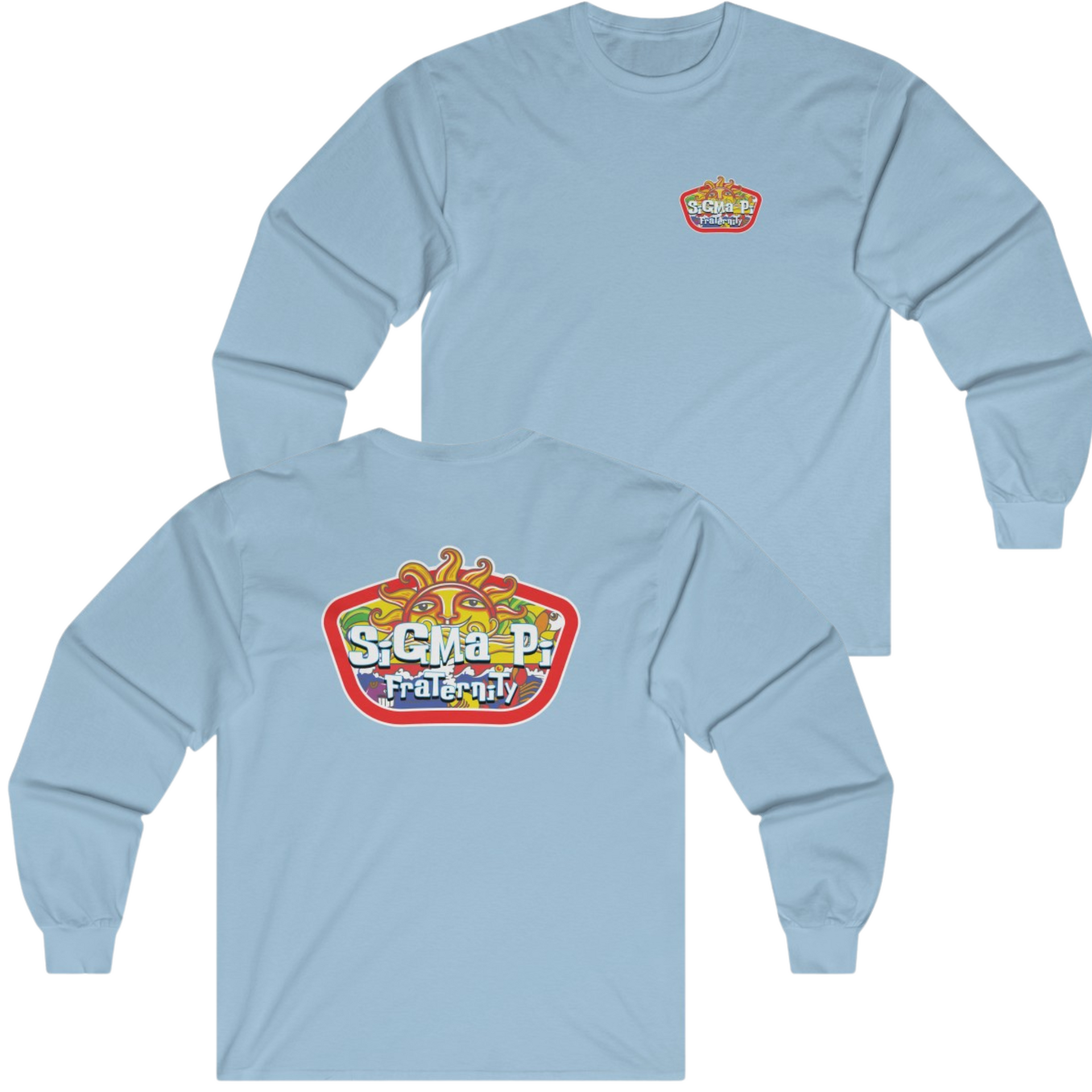 Light Blue Sigma Pi Graphic Long Sleeve | Summer Sol | Sigma Pi Apparel and Merchandise 