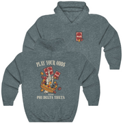 Grey Phi Delta Theta Graphic Hoodie | Play Your Odds | phi delta theta fraternity greek apparel 