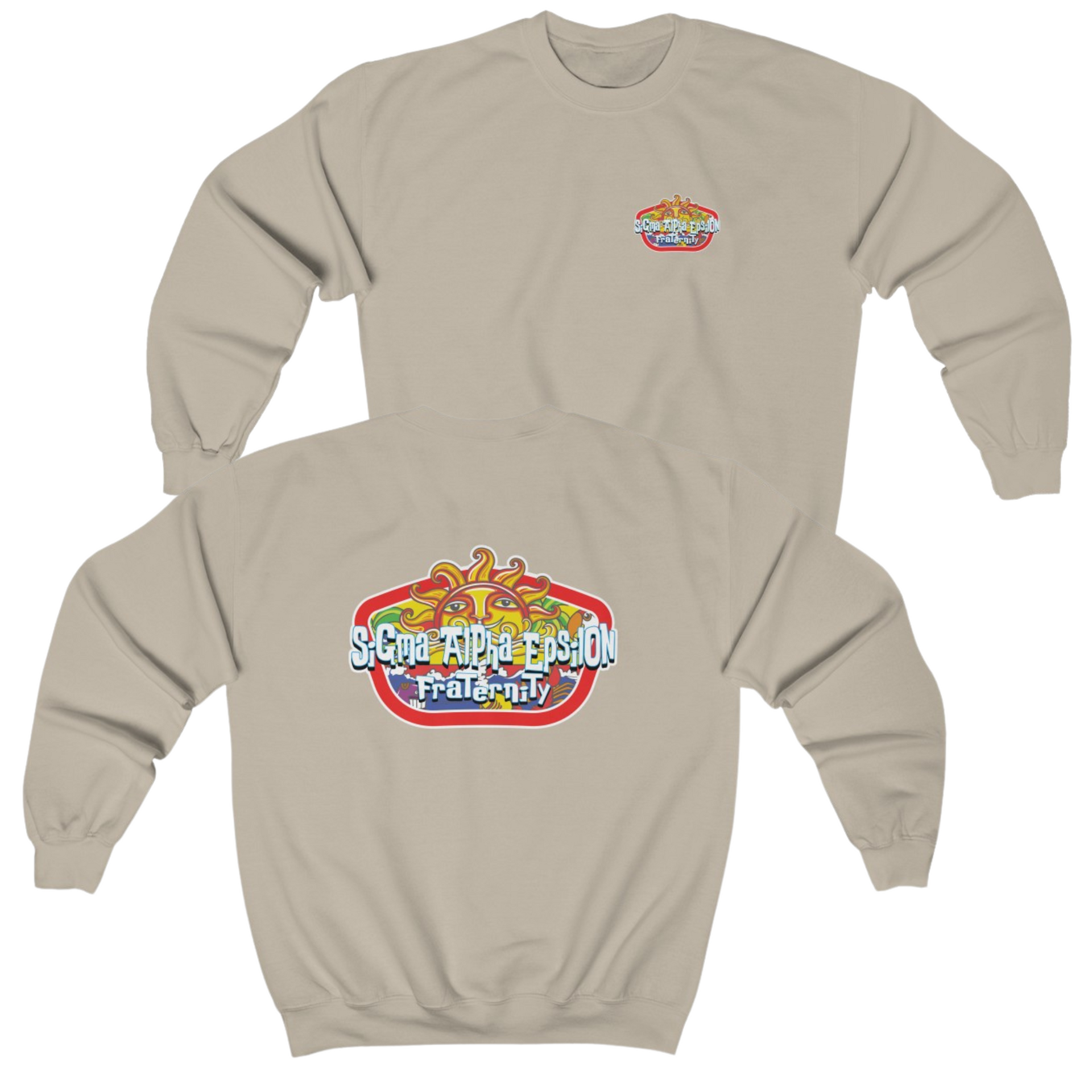Sand Sigma Alpha Epsilon Graphic Crewneck Sweatshirt | Summer Sol