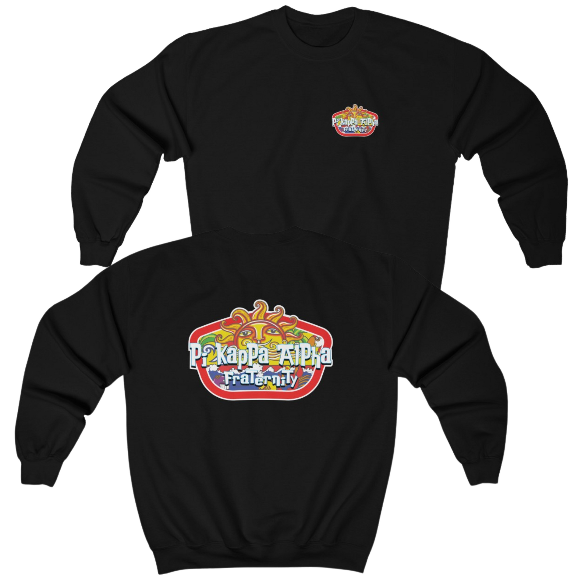 Black Pi Kappa Alpha Graphic Crewneck Sweatshirt | Summer Sol | Pi kappa alpha fraternity shirt 