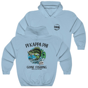 light blue Pi Kappa Phi Graphic Hoodie | Gone Fishing | Pi Kappa Phi Apparel and Merchandise 
