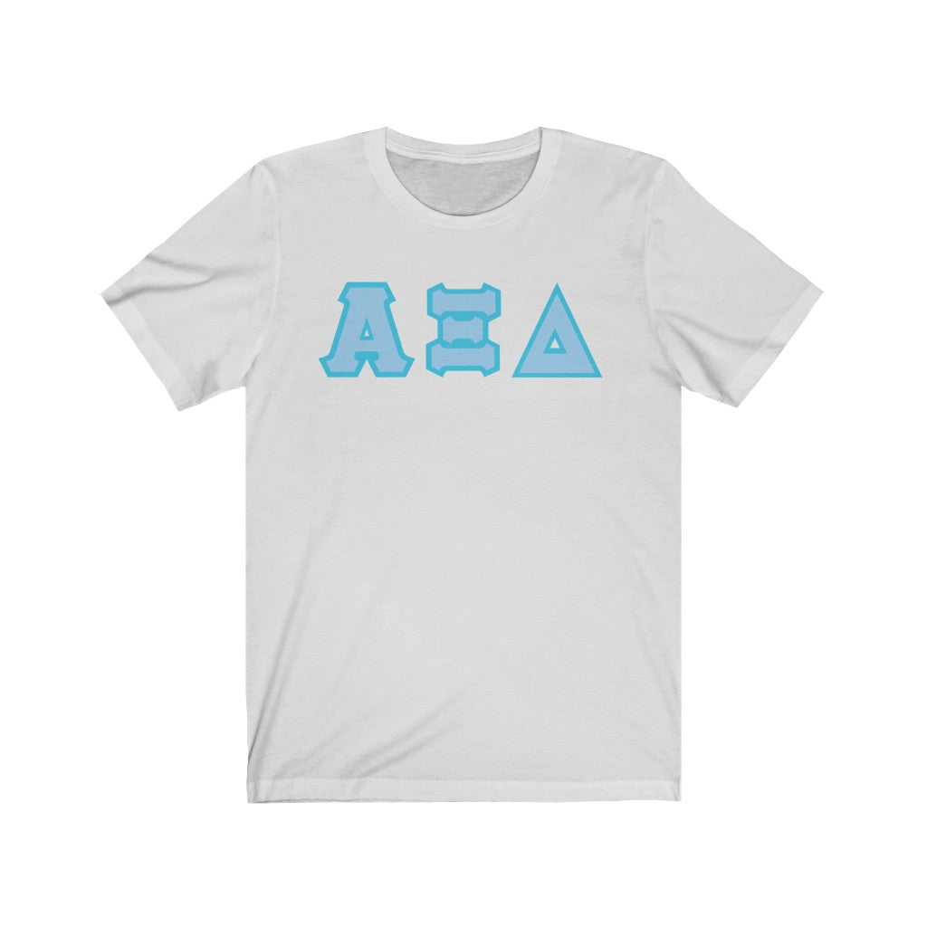 AXiD Printed Letters | Blue with Cyan Border T-Shirt