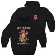 black Phi Delta Theta Graphic Hoodie | Play Your Odds | phi delta theta fraternity greek apparel 