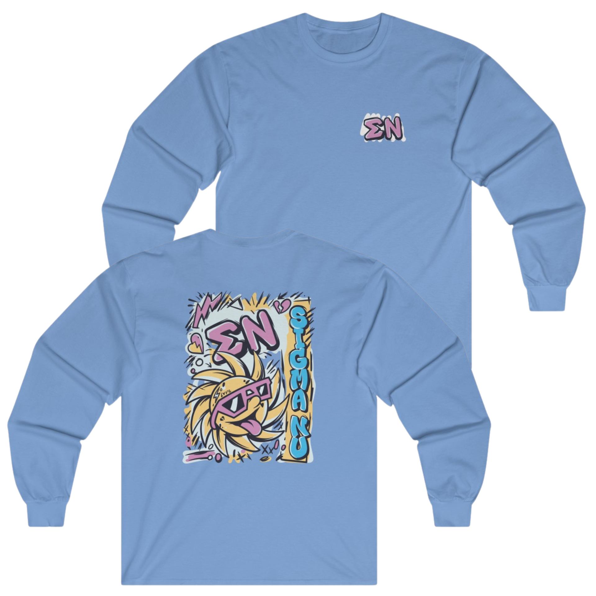 Blue Sigma Nu Graphic Long Sleeve | Fun in the Sun | Sigma Nu Clothing, Apparel and Merchandise