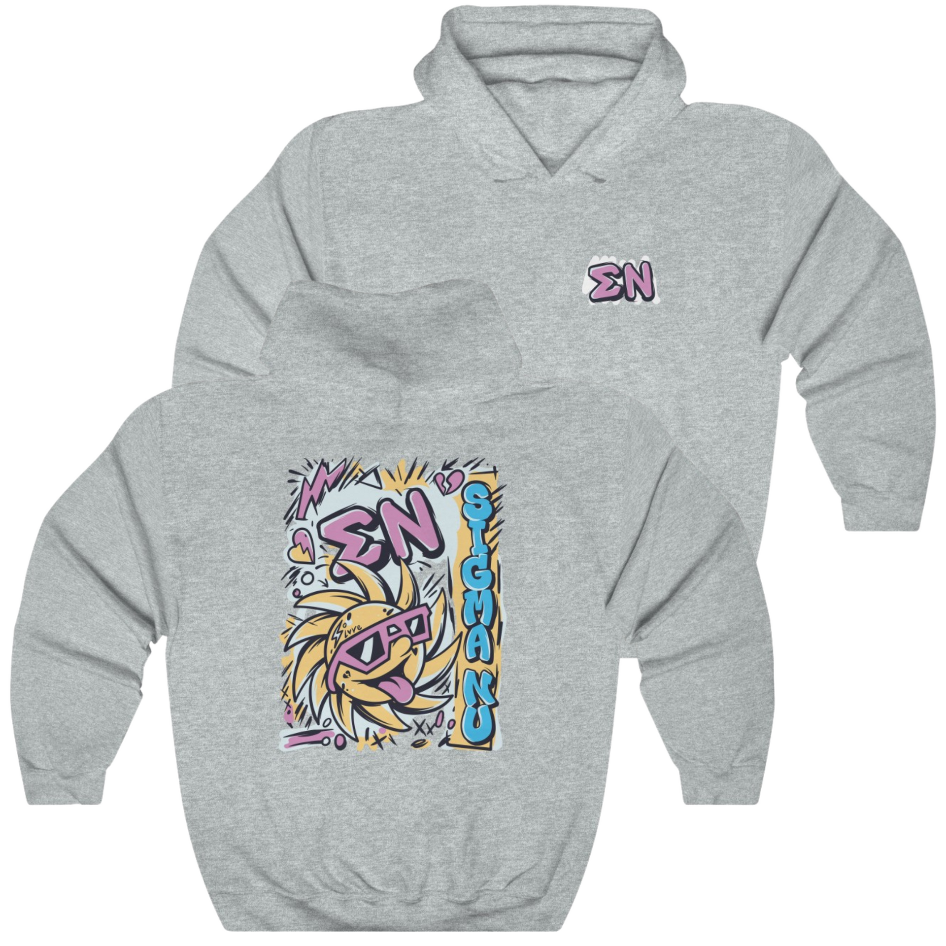 Grey Sigma Nu Graphic Hoodie | Fun in the Sun | Sigma Nu Clothing, Apparel and Merchandise