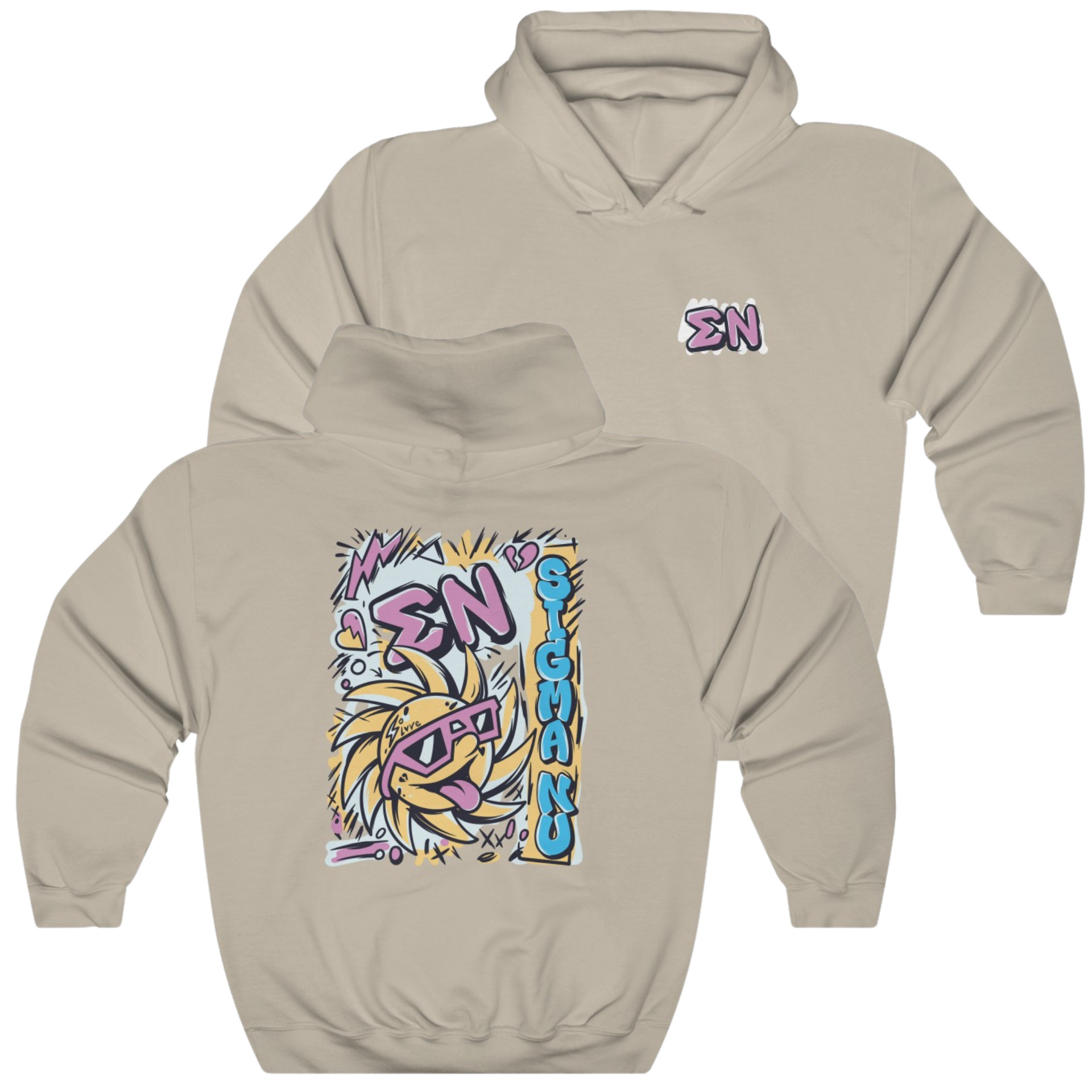 Sand Sigma Nu Graphic Hoodie | Fun in the Sun | Sigma Nu Clothing, Apparel and Merchandise