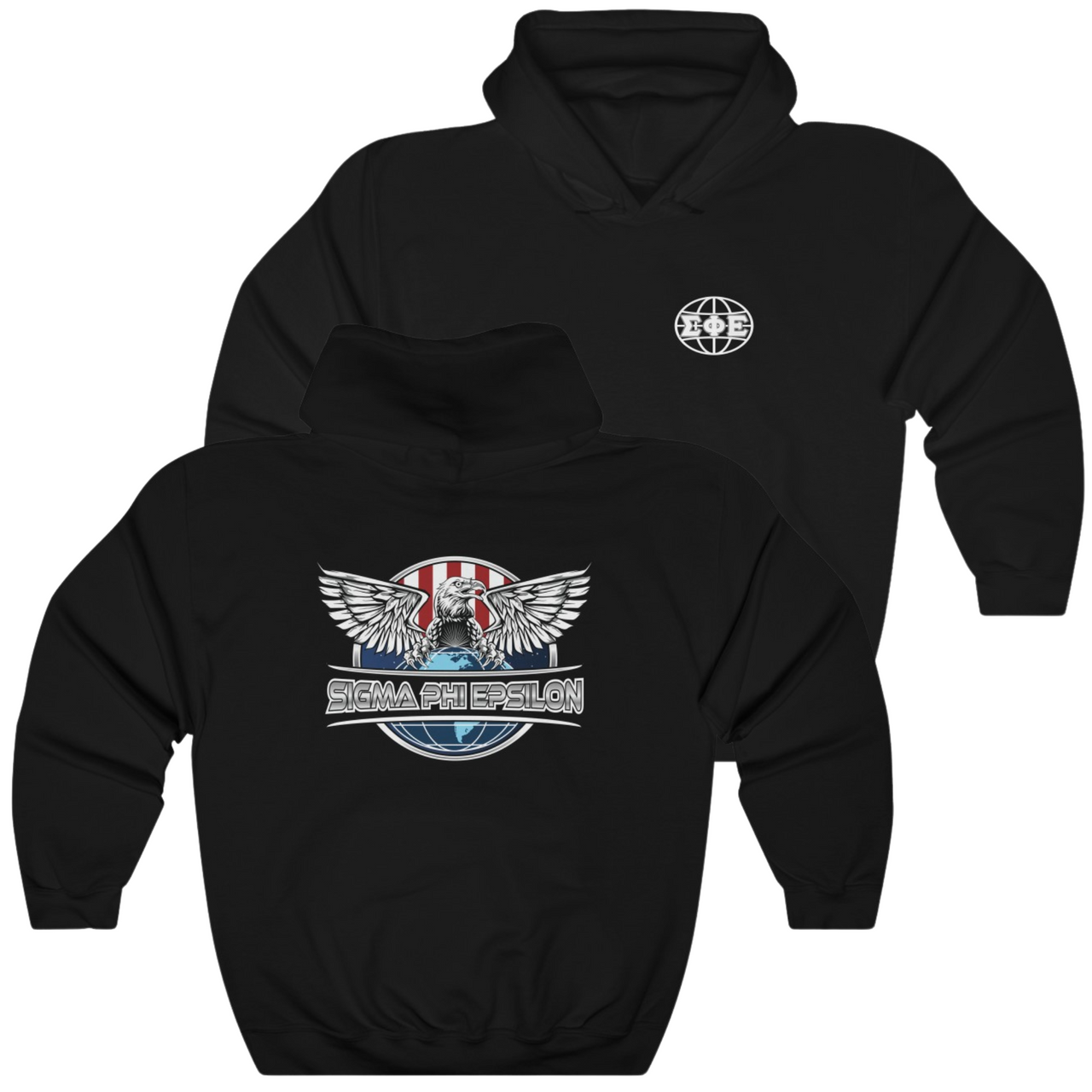 Black Sigma Phi Epsilon Graphic Hoodie | The Fraternal Order | SigEp Fraternity Clothes and Merchandise