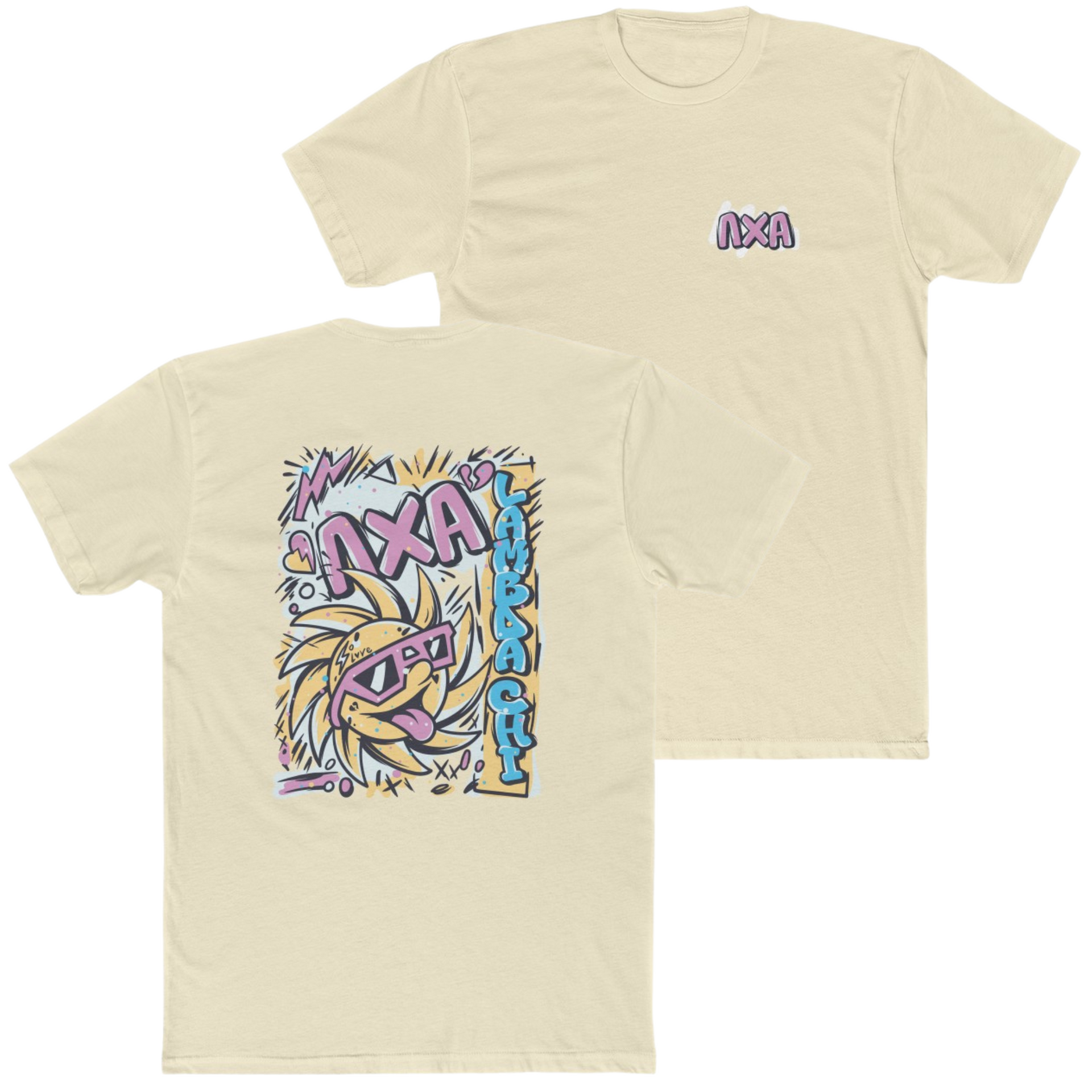 Sand Lambda Chi Alpha Graphic T-Shirt | Fun in the Sun | Lambda Chi Alpha Fraternity Apparel 