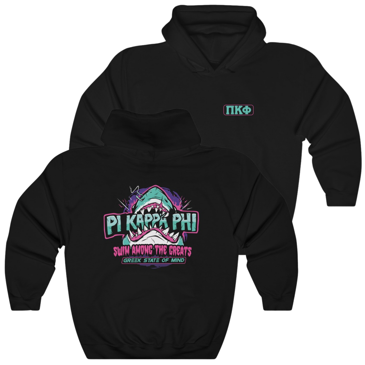 Black Pi Kappa Phi Graphic Hoodie | The Deep End | Pi Kappa Phi Apparel and Merchandise