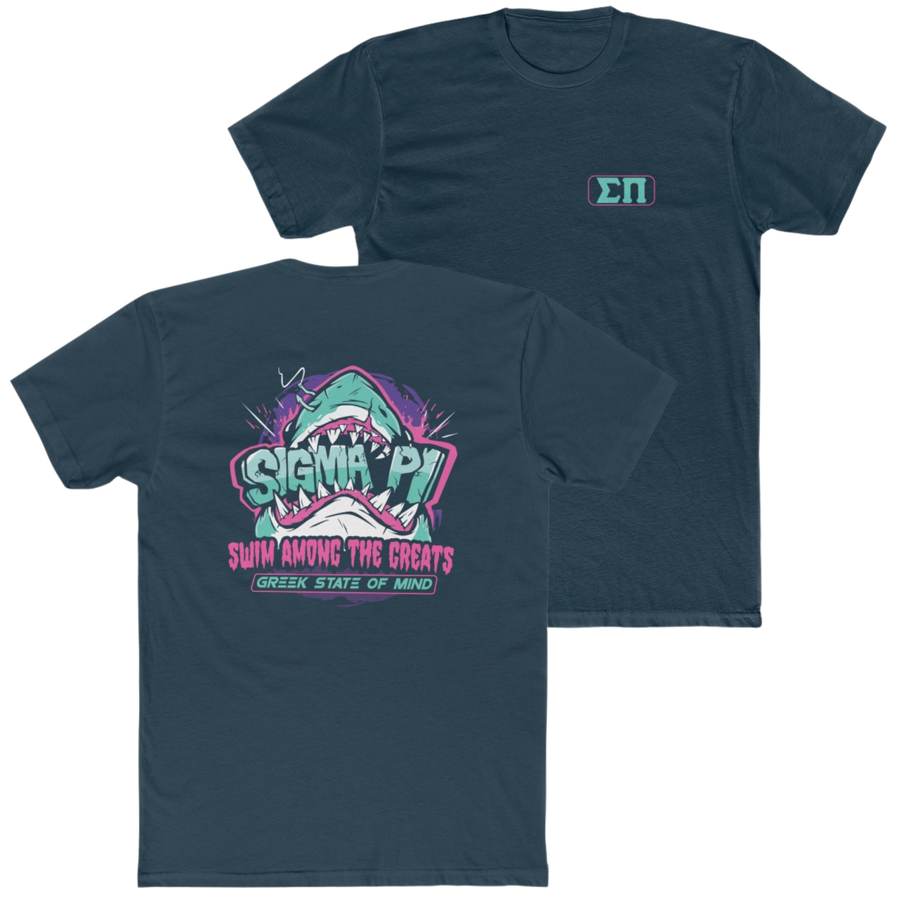 Navy Sigma Pi Graphic T-Shirt | The Deep End | Sigma Pi Apparel and Merchandise