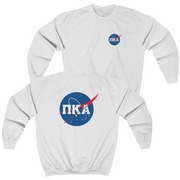 White Pi Kappa Alpha Graphic Crewneck Sweatshirt | Nasa 2.0 | Pi kappa alpha fraternity shirt 