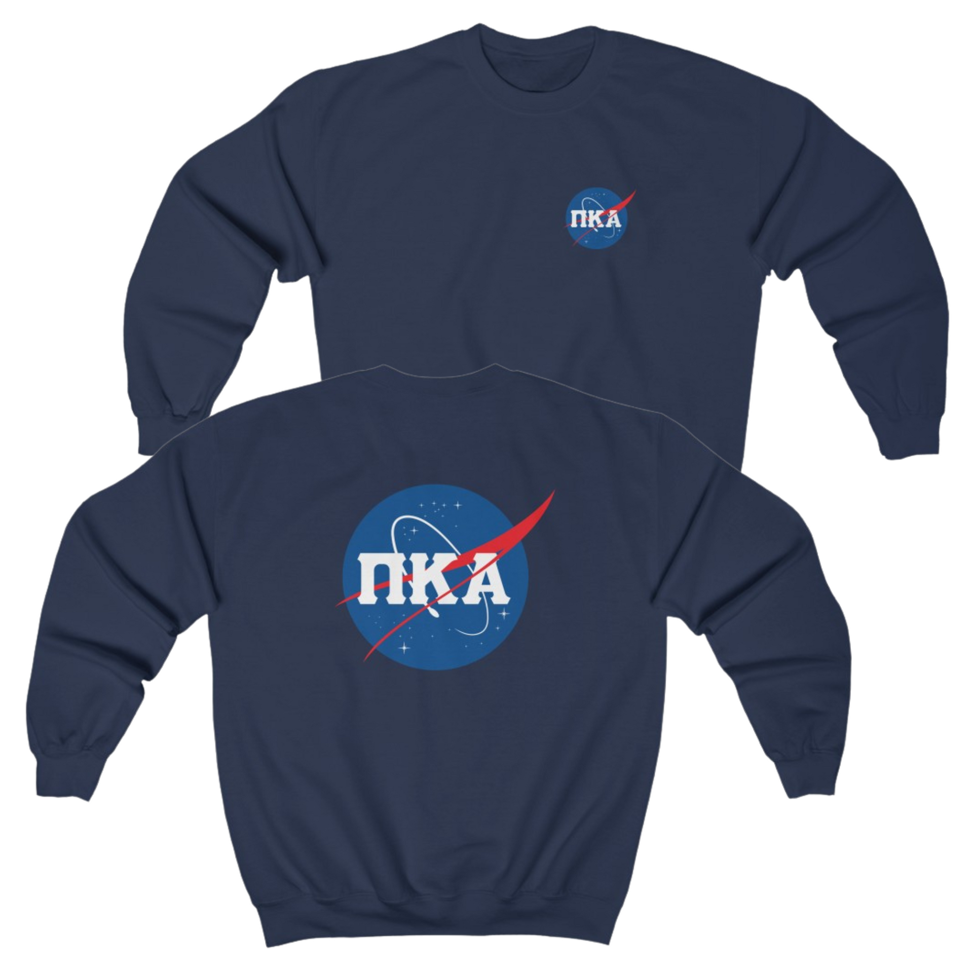 Navy Pi Kappa Alpha Graphic Crewneck Sweatshirt | Nasa 2.0 | Pi kappa alpha fraternity shirt 