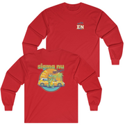 Red Sigma Nu Graphic Long Sleeve | Cool Croc | Sigma Nu Clothing, Apparel and Merchandise