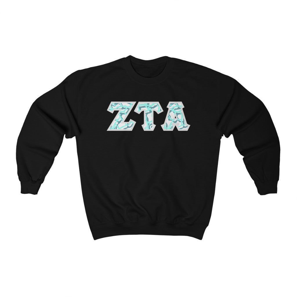 Zeta Tau Alpha Printed Letters | Under the Sea Crewneck