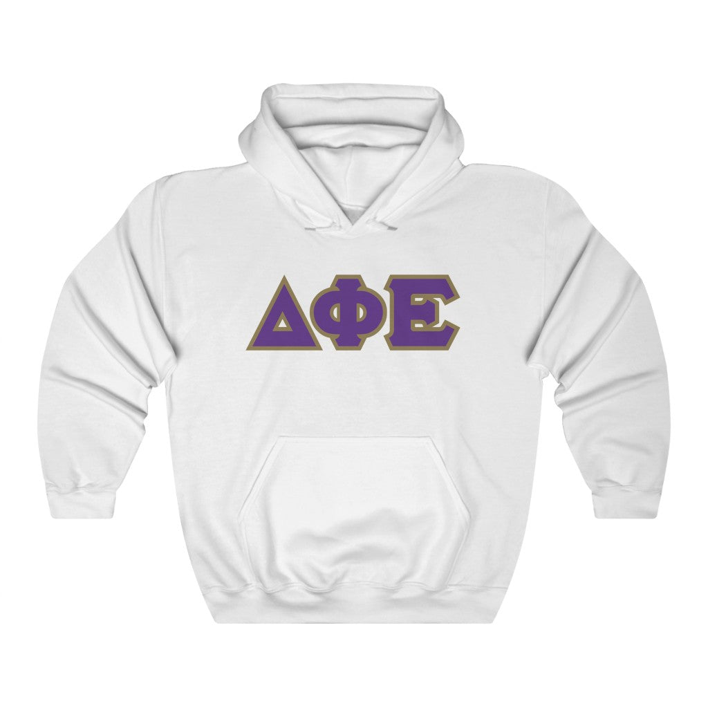 DPhiE Printed Letters | Purple with Gold Border Hoodie