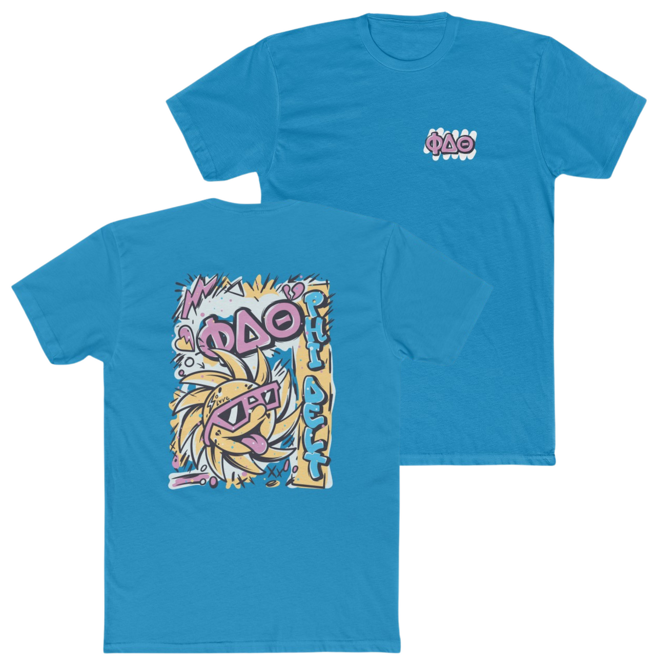 turquoise Phi Delta Theta Graphic T-Shirt | Fun in the Sun | phi delta theta fraternity greek apparel  