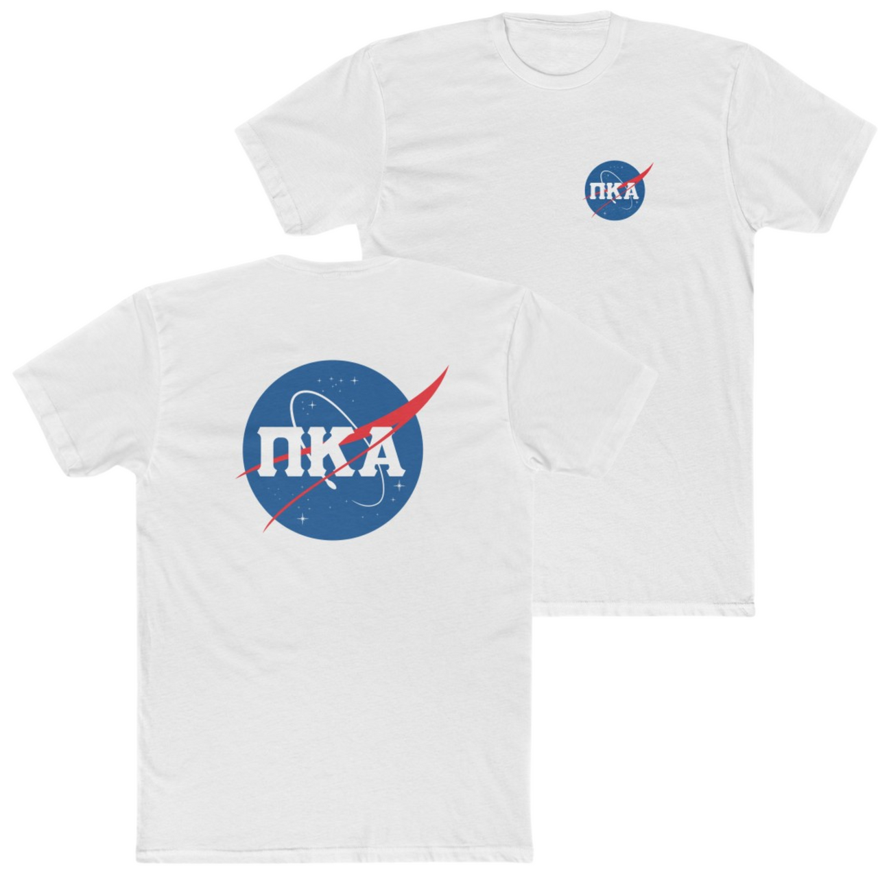 White Pi Kappa Alpha Graphic T-Shirt | Nasa 2.0 | Pi kappa alpha fraternity shirt 