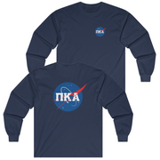 Navy Pi Kappa Alpha Graphic Long Sleeve | Nasa 2.0 | Pi kappa alpha fraternity shirt