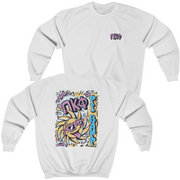 White Pi Kappa Phi Graphic Crewneck Sweatshirt | Fun in the Sun | Pi Kappa Phi Apparel and Merchandise 