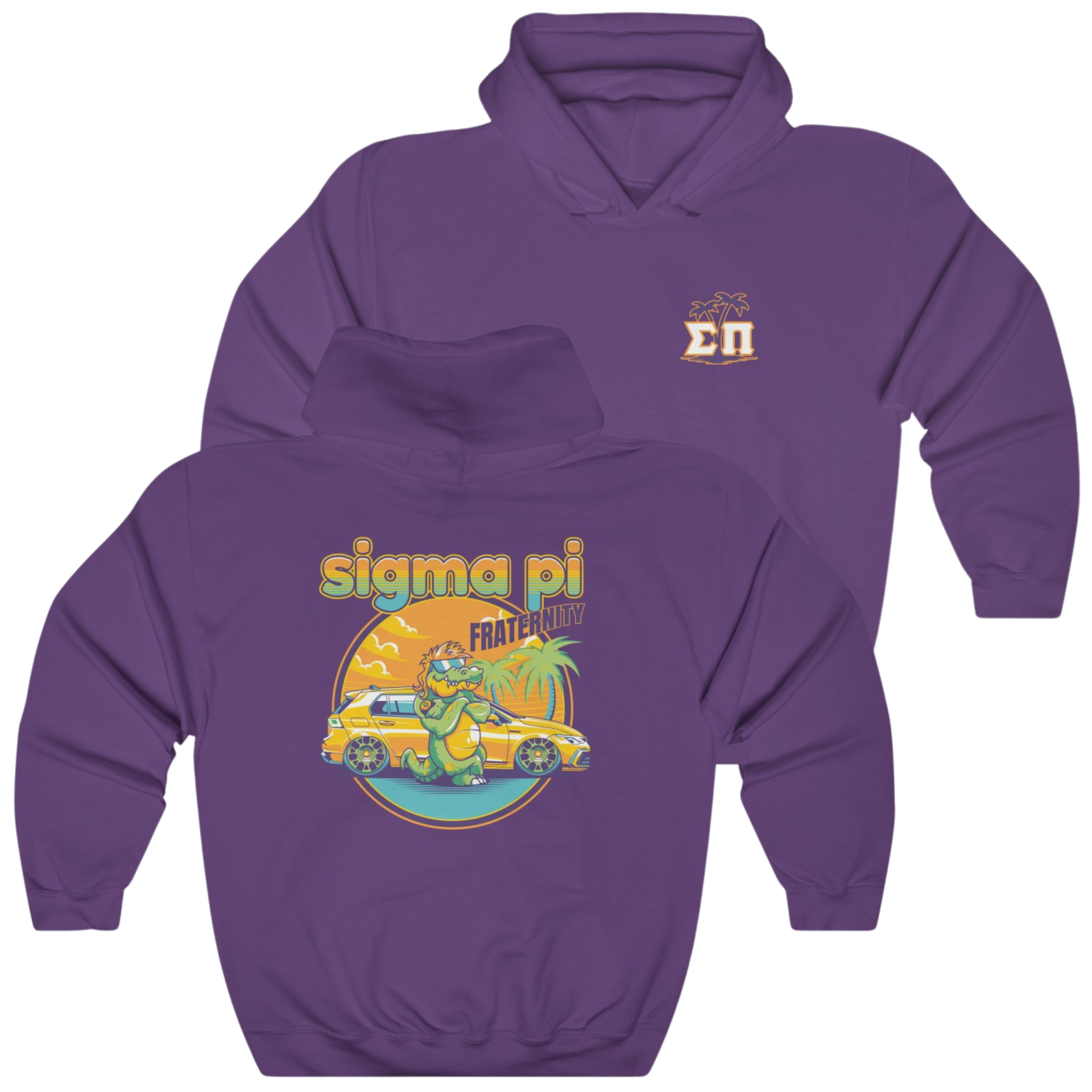 Purple Sigma Pi Graphic Hoodie | Cool Croc | Sigma Pi Apparel and Merchandise