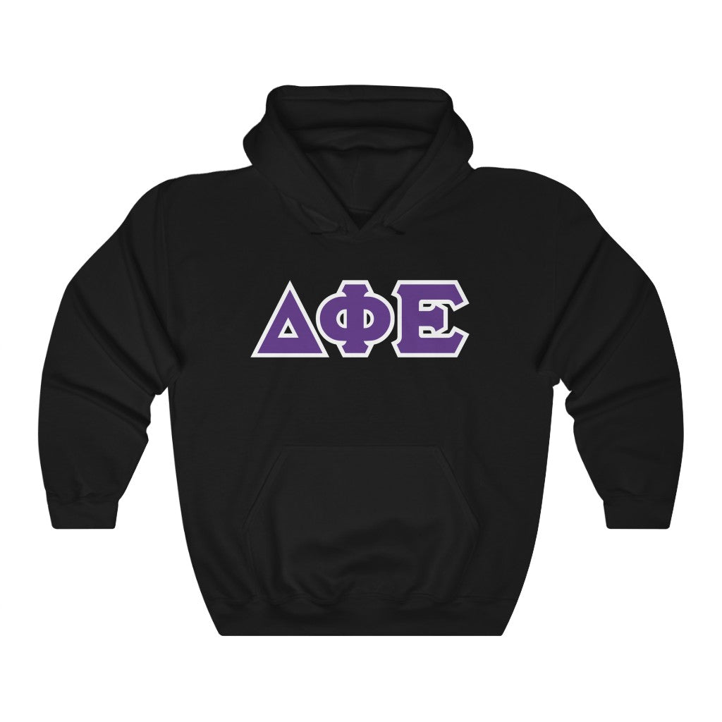 DPhiE Printed Letters | Purple with White Border Hoodie