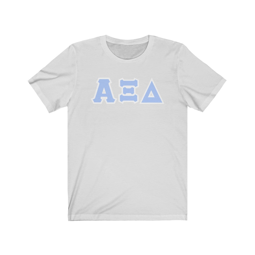 AXiD Printed Letters | Light Blue & White Border T-Shirt