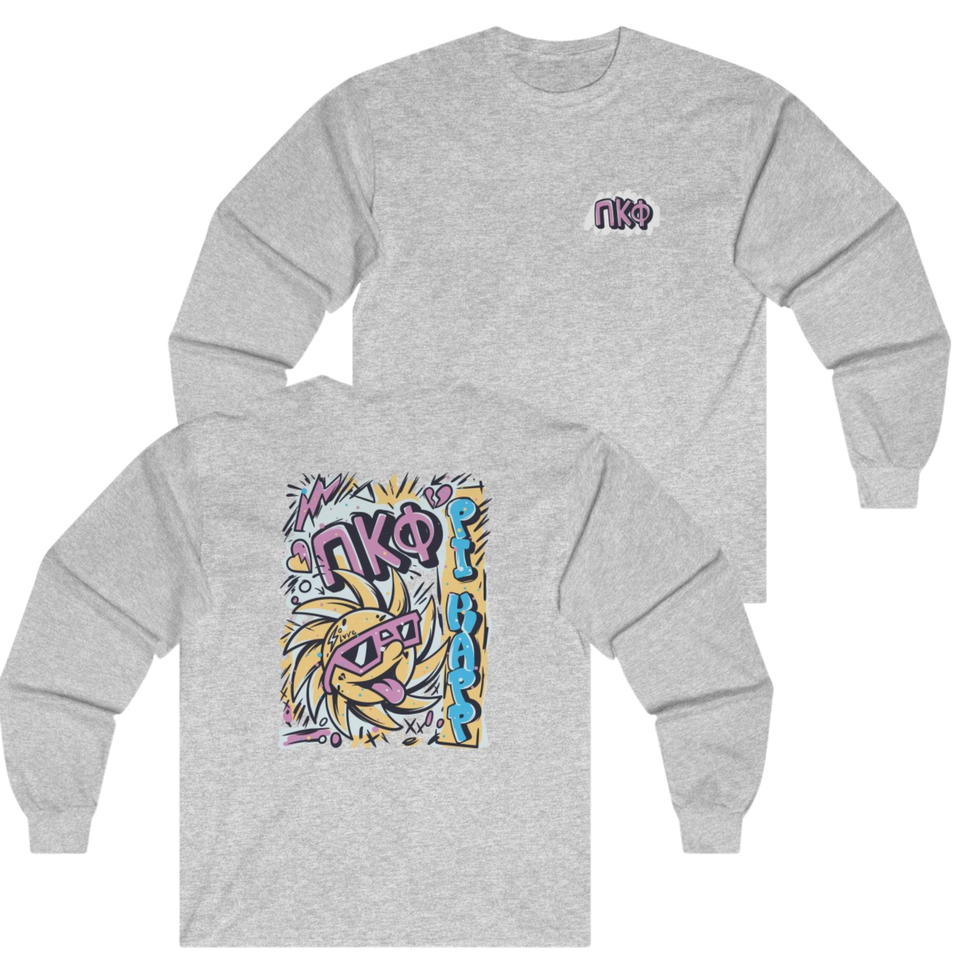 Grey Pi Kappa Phi Graphic Long Sleeve | Fun in the Sun | Pi Kappa Phi Apparel and Merchandise