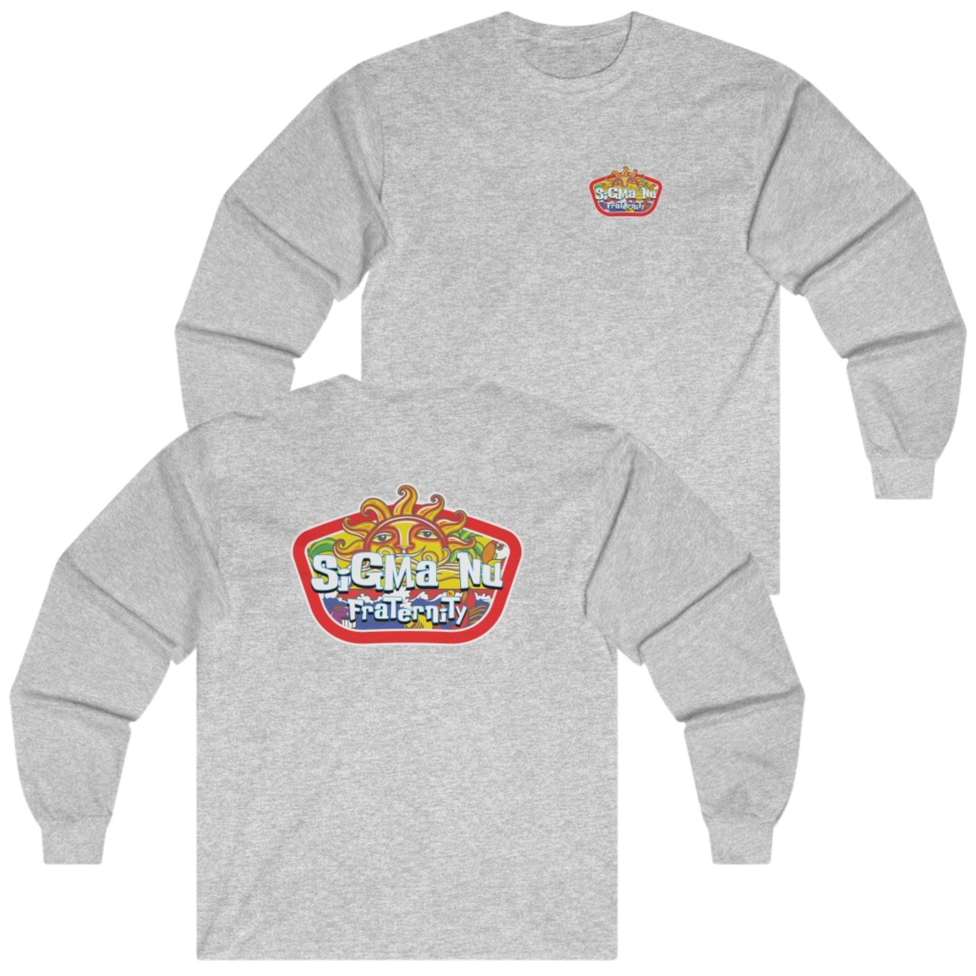 Grey Sigma Nu Graphic Long Sleeve | Summer Sol | Sigma Nu Clothing, Apparel and Merchandise