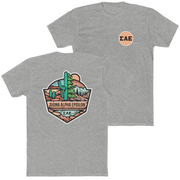 Grey Sigma Alpha Epsilon Graphic T-Shirt | Desert Mountains | Sigma Alpha Epsilon Clothing and Merchandise 