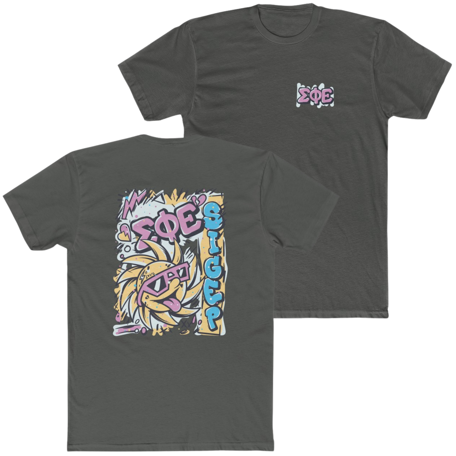 Grey Sigma Phi Epsilon Graphic T-Shirt | Fun in the Sun | SigEp Clothing - Campus Apparel