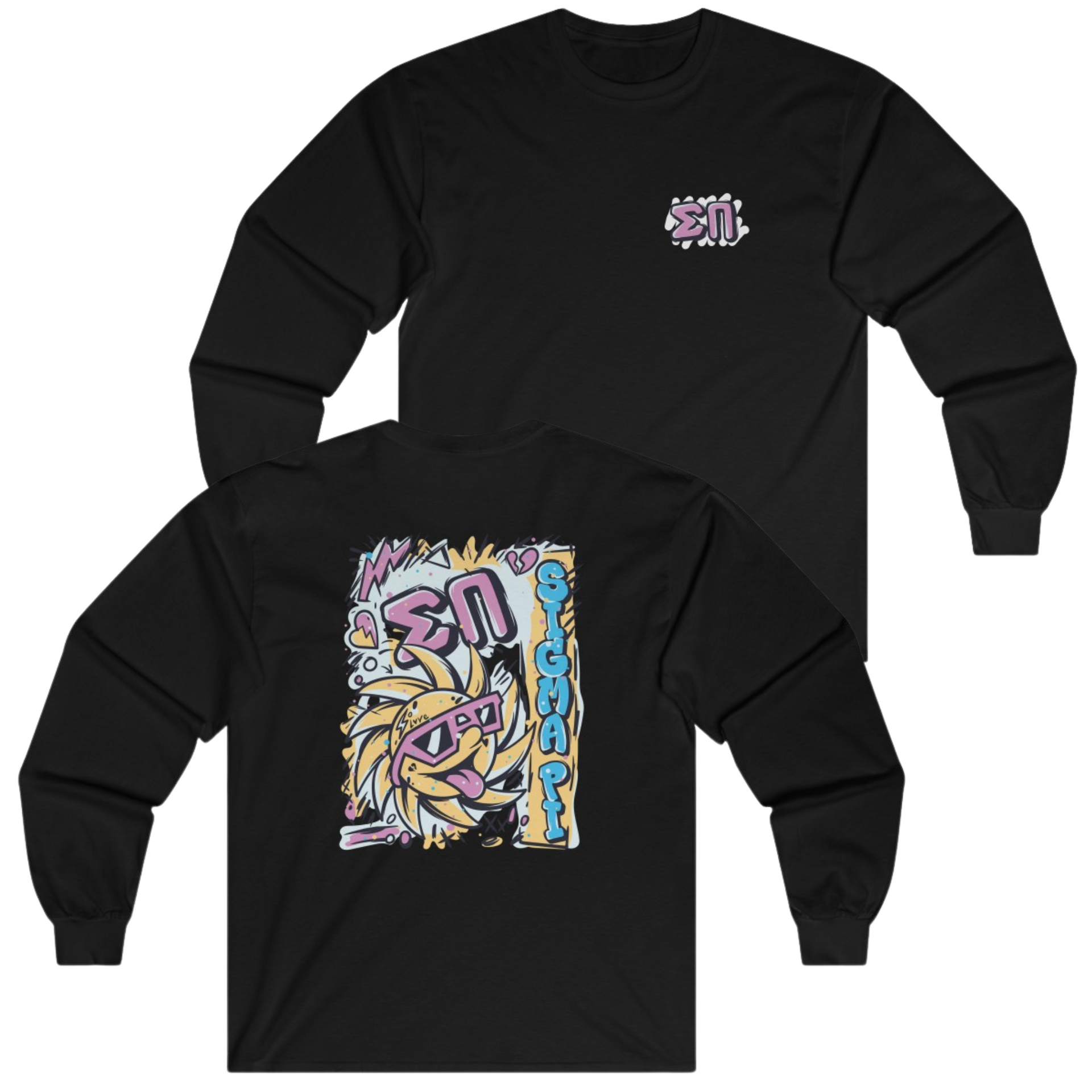 Black Sigma Pi Graphic Long Sleeve | Fun in the Sun | Sigma Pi Apparel and Merchandise
