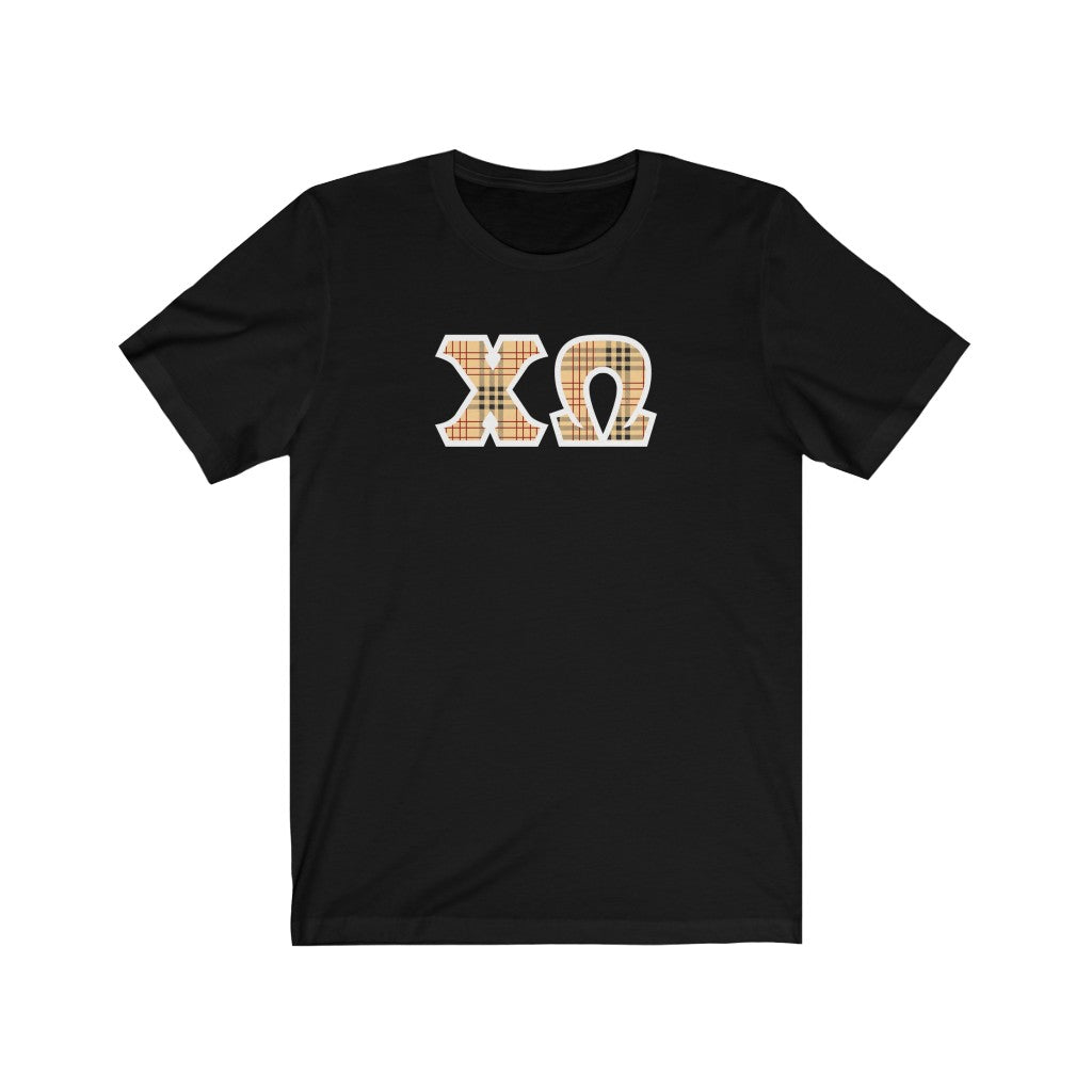 Chi Omega Printed Letters | Nova Plaid T-Shirt