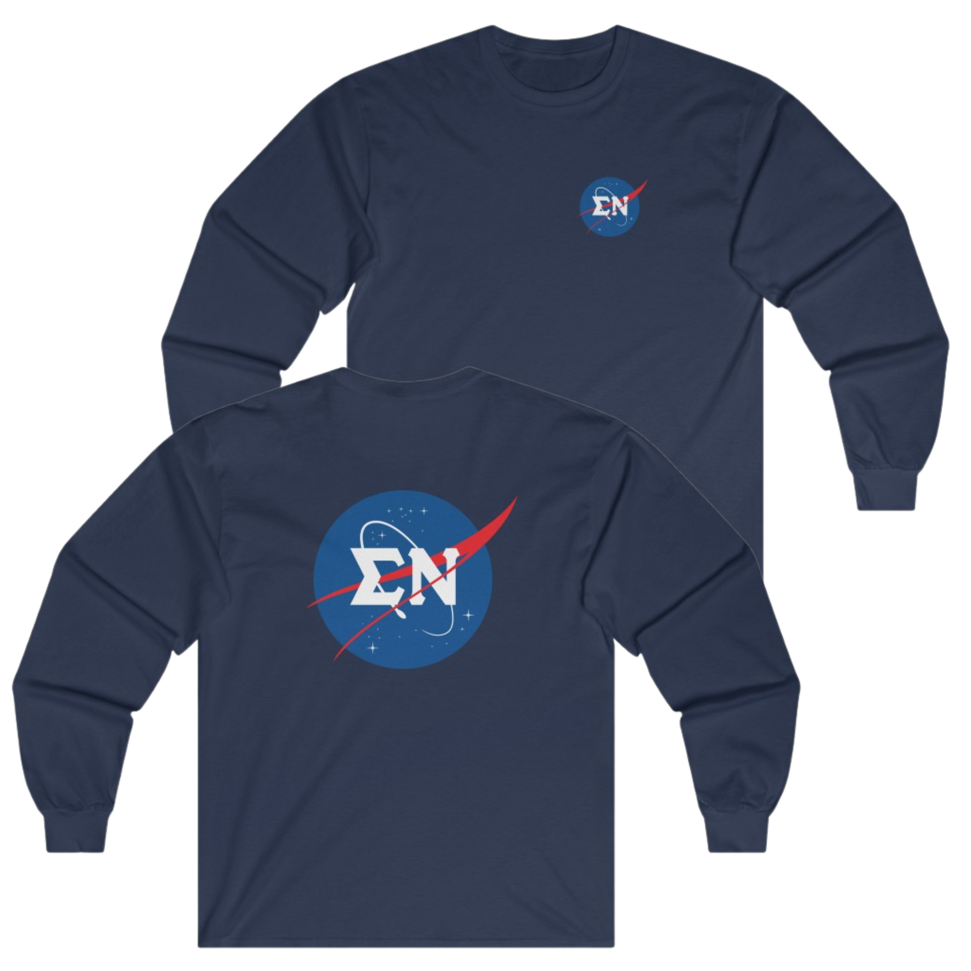 Navy Sigma Nu Graphic Long Sleeve | Nasa 2.0 | Sigma Nu Clothing, Apparel and Merchandise